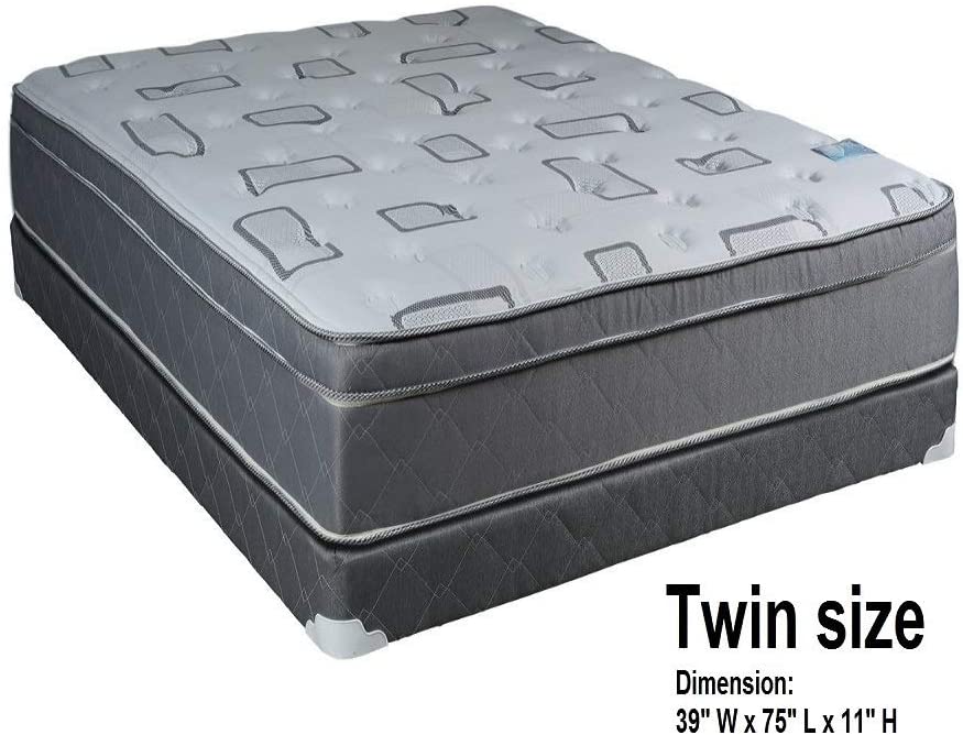 Natural Trophy Twin Size Medium Plush Eurotop Mattress & Box Spring