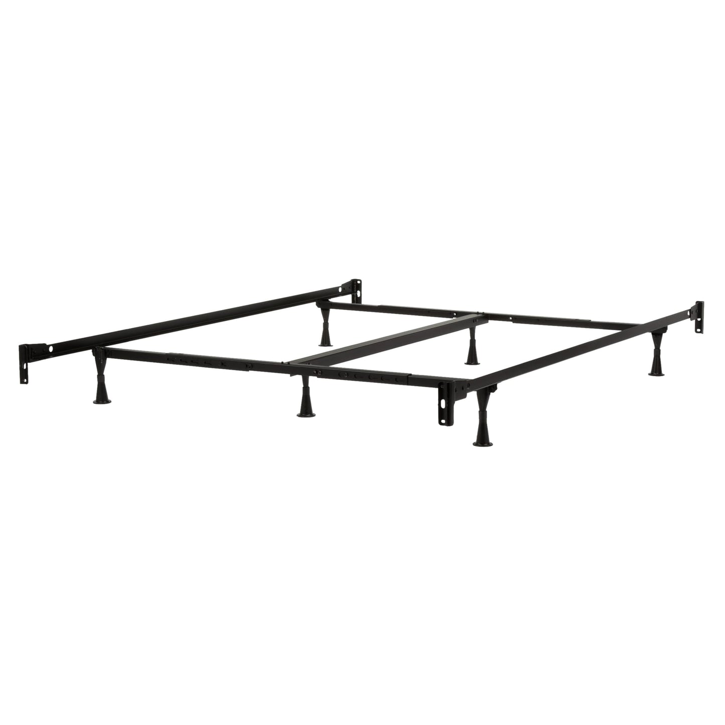 6-Leg Heavy Duty Adjustable Metal Bed Frame (Twin/Full/Queen)