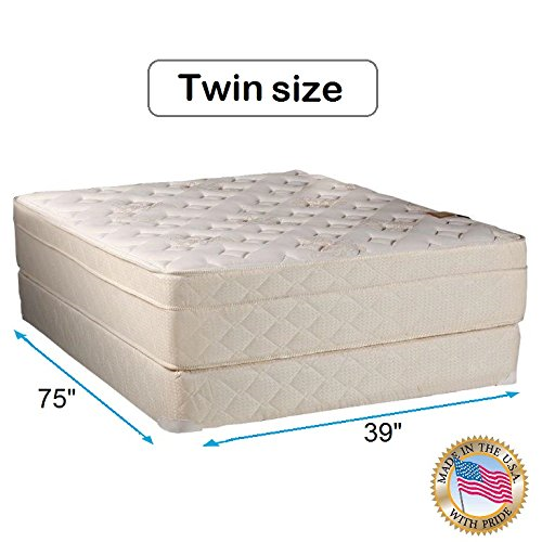 Beverly Hills Firm Foam Encased Eurotop (Pillow Top) Twin Size Mattress and Box Spring Set