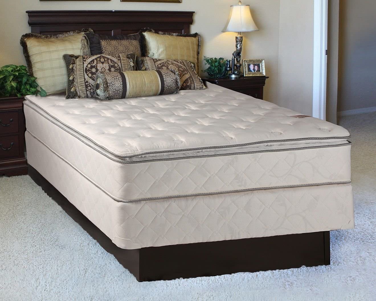 Dream Sleep Twin Size Sunset Plush Innerspring Eurotop Mattress and Box Spring Set