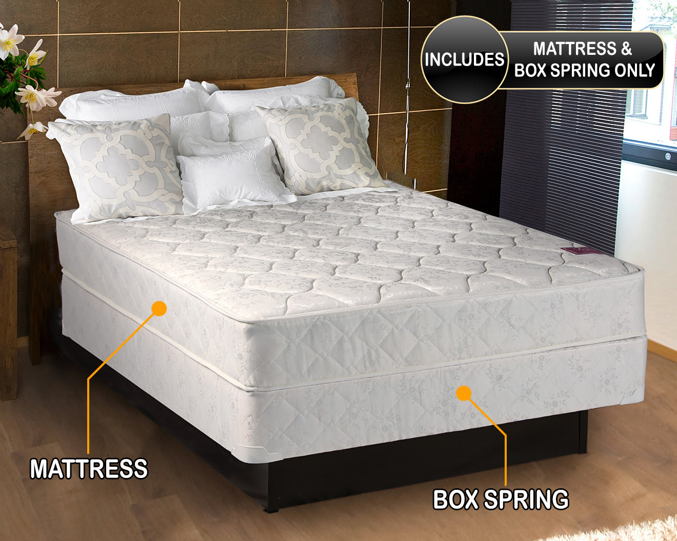 Legacy Queen Size Mattress and Box Spring Set - One Sided