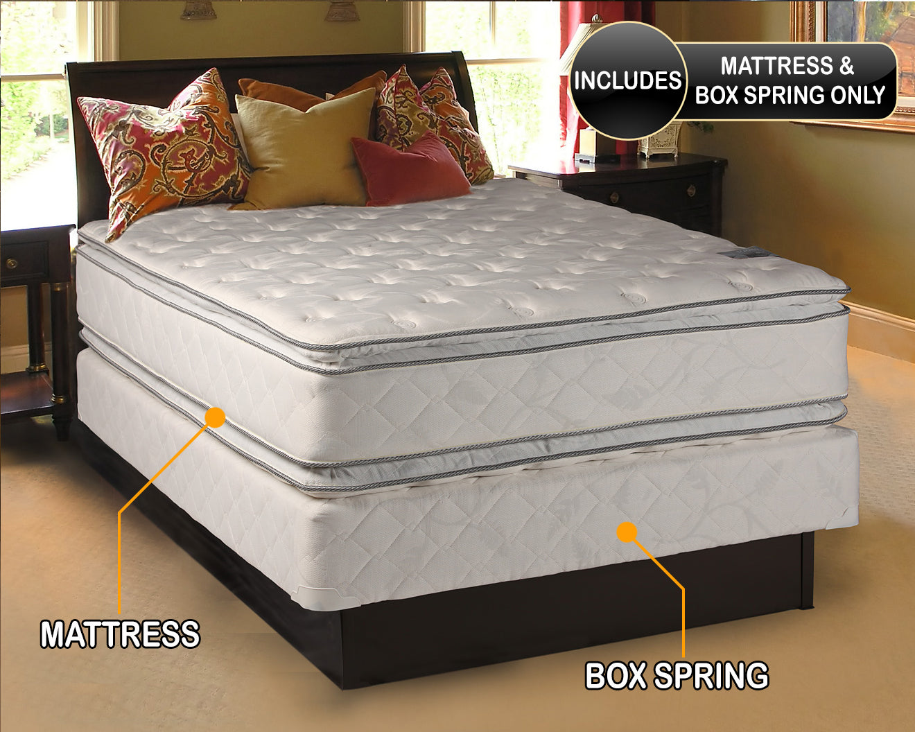 Natural Sleep Double Sided Twin Size Mattress and Box Spring Set