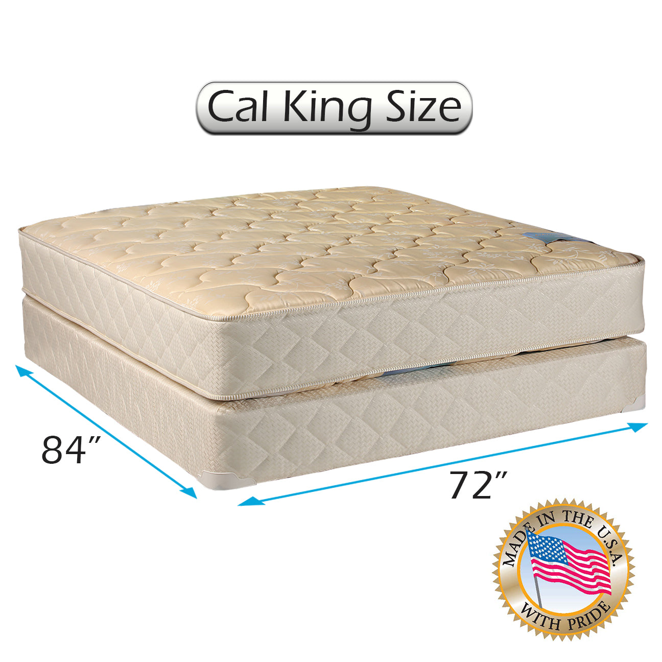 Chiro Premier Orthopedic (Beige) California King Size Mattress and Box Spring Set - Fully Assembled, Good for Your Back, Long Lasting and 2 Sided