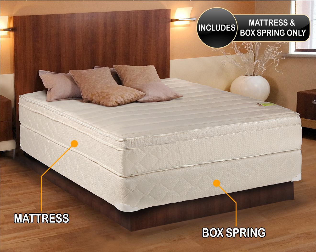 Comfort Pedic Firm PillowTop King Size Mattress & Box Spring Set