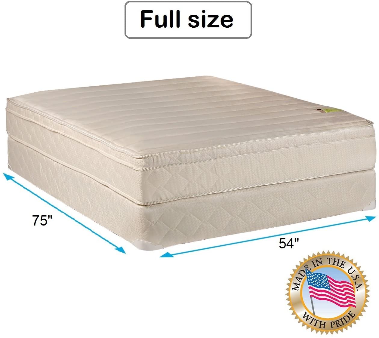 Comfort Pedic Firm PillowTop Full Size Mattress & Box Spring Set