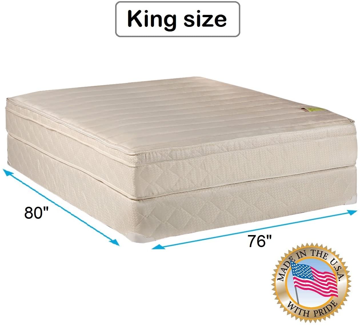 Comfort Pedic Firm PillowTop King Size Mattress & Box Spring Set