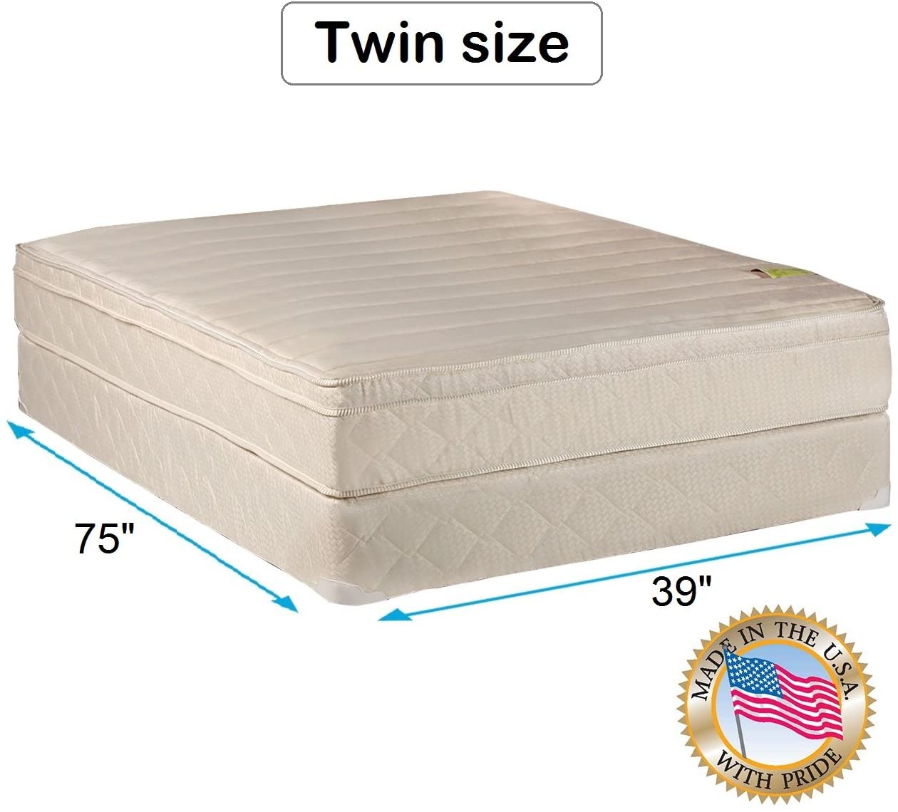 Comfort Pedic Firm PillowTop Twin Size Mattress & Box Spring Set