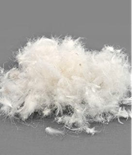 Goose Down Feather Stuffing & Fill, 50/50 White Blend, Pillow Filling, Repair, Restuff, Fluff for Couch Cushions, Comforters, Jackets