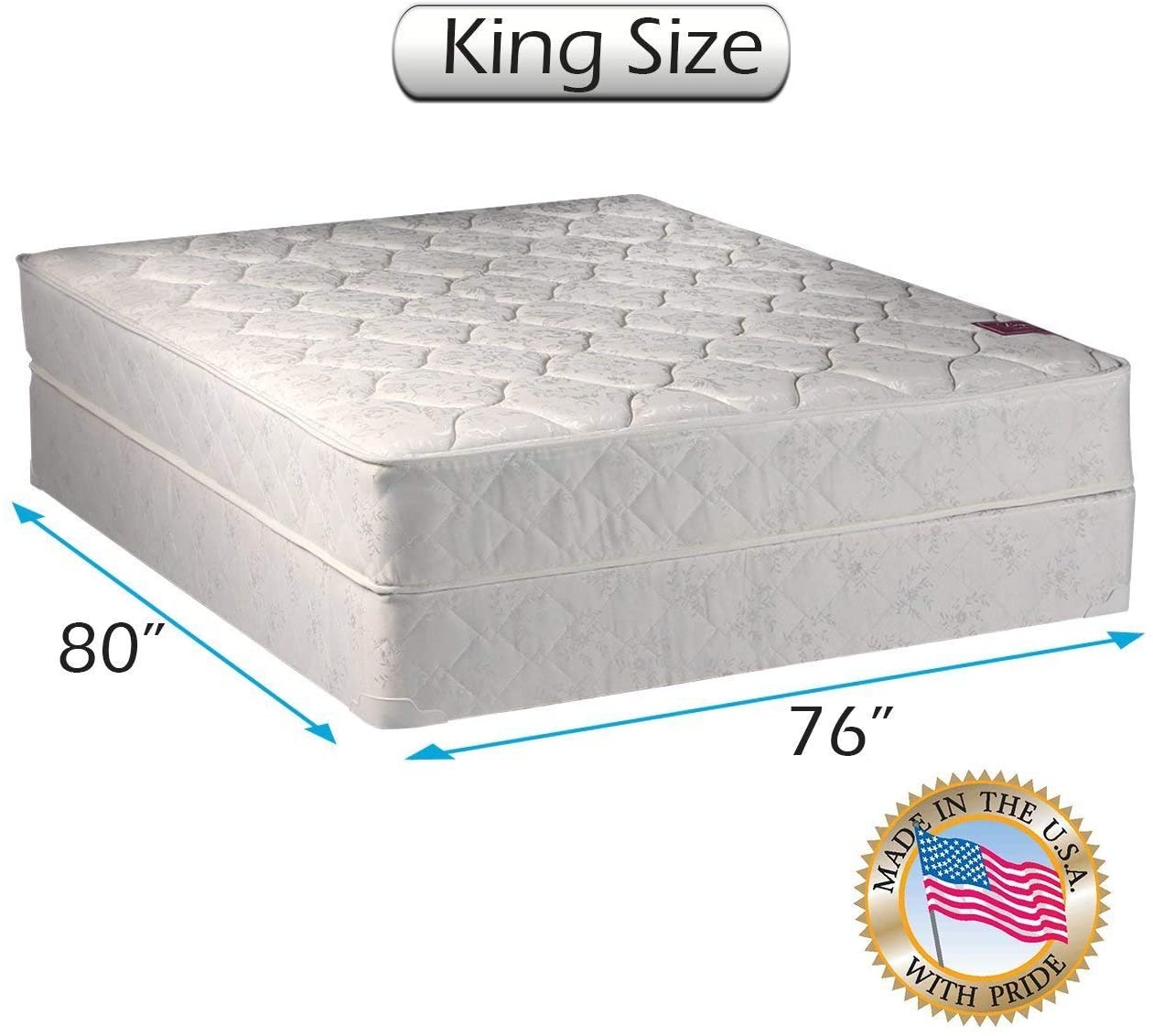 Legacy Gentle Firm Comfort King Size Mattress and Box Spring Set - One Sided