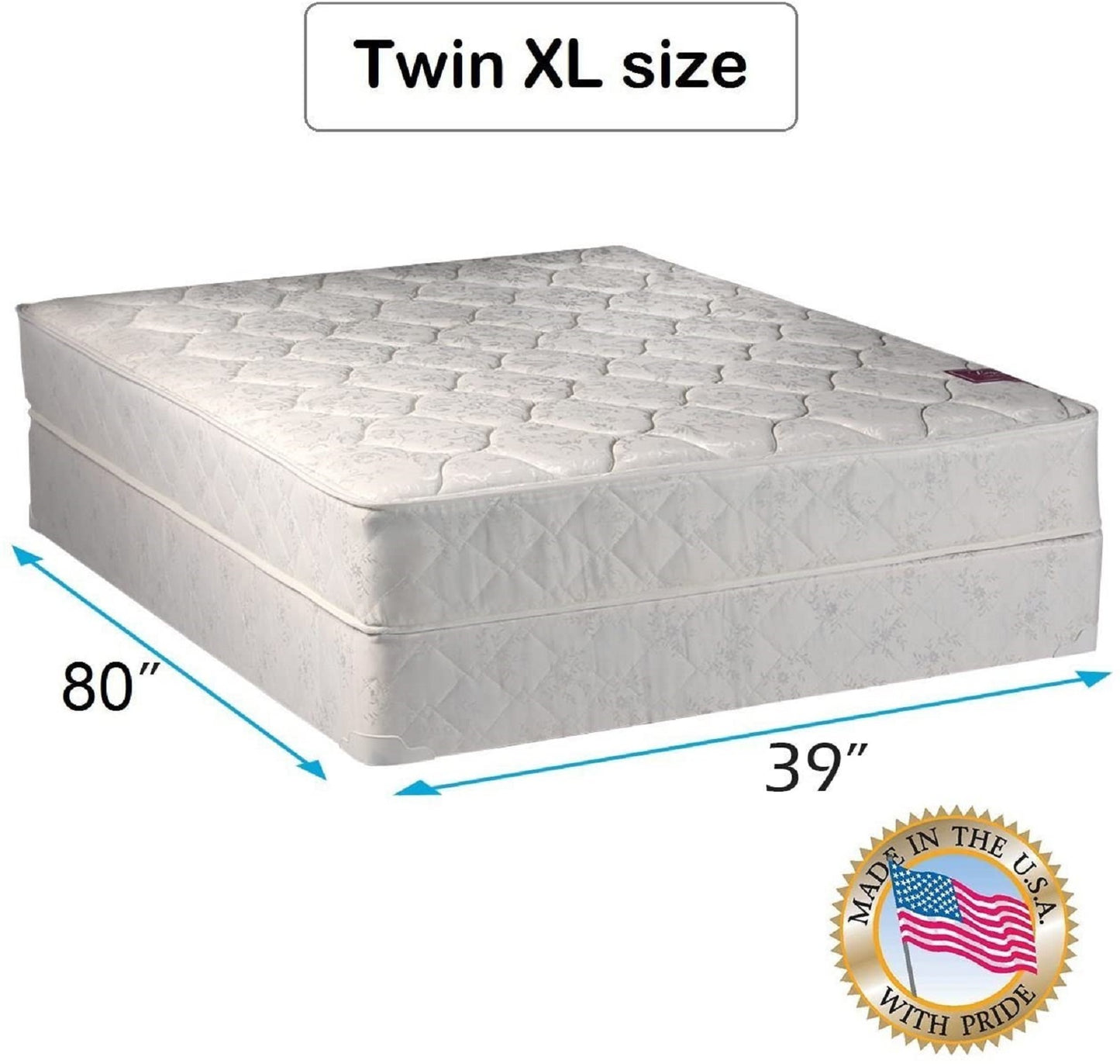 Legacy Gentle Firm Twin XL Size Mattress and Box Spring Set - One Sided
